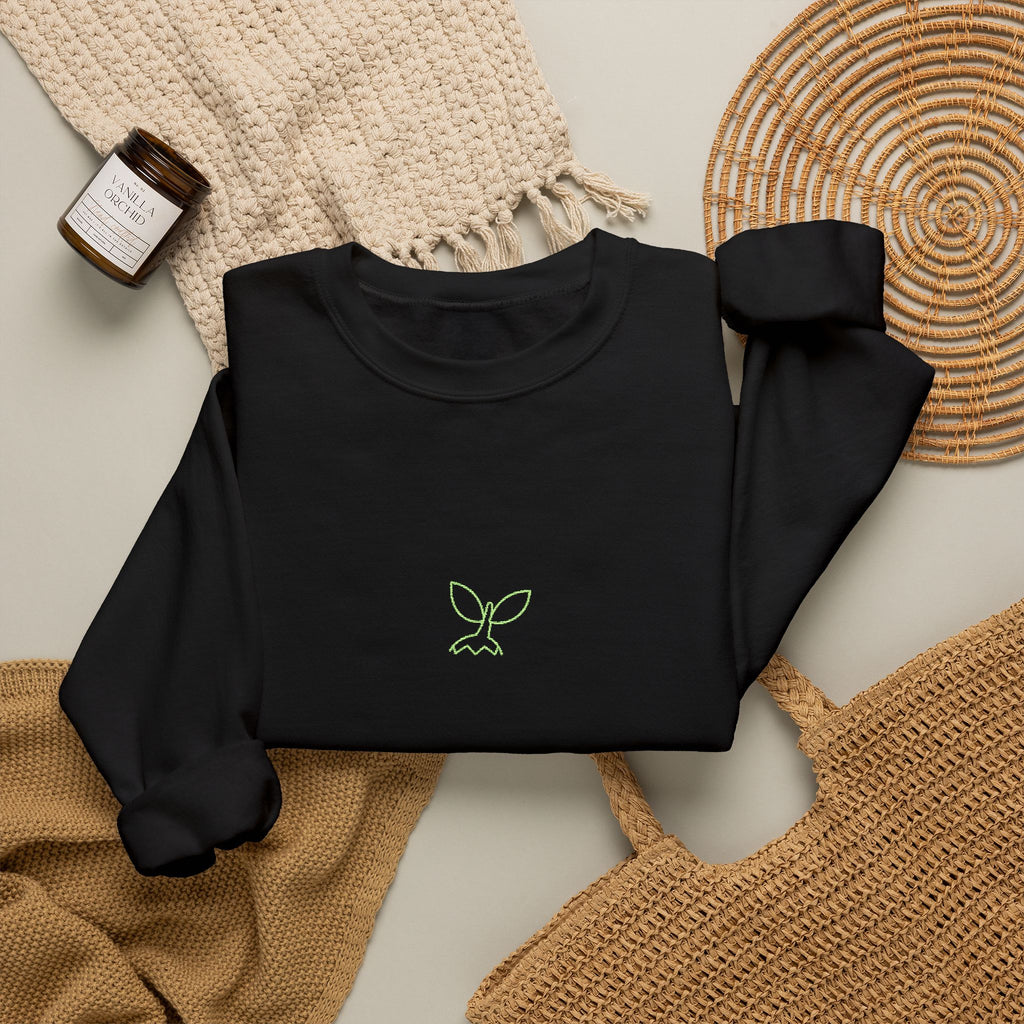 Leafy Twig Unisex Embroidered Crewneck Sweatshirt