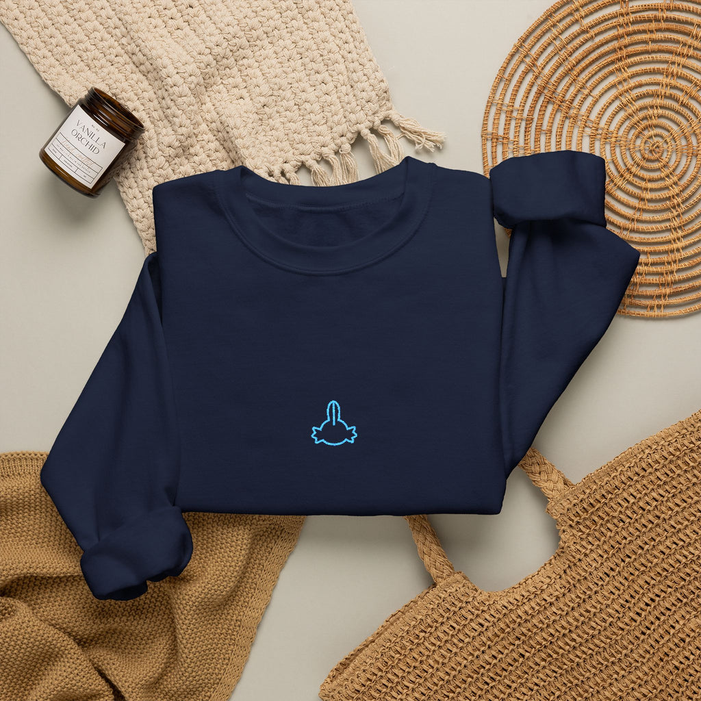 Axolotl Head Unisex Embroidered Crewneck Sweatshirt