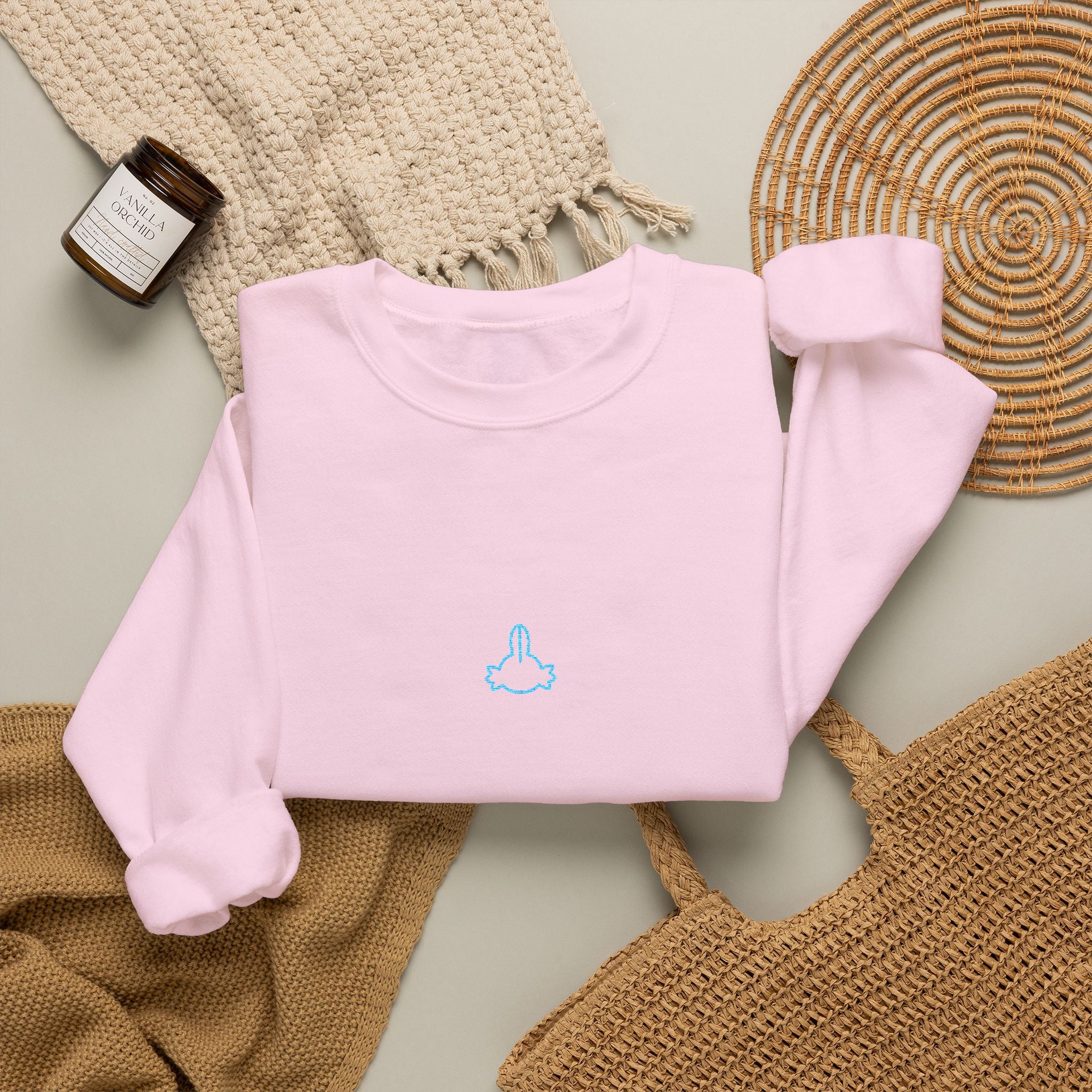 Axolotl Head Unisex Embroidered Crewneck Sweatshirt
