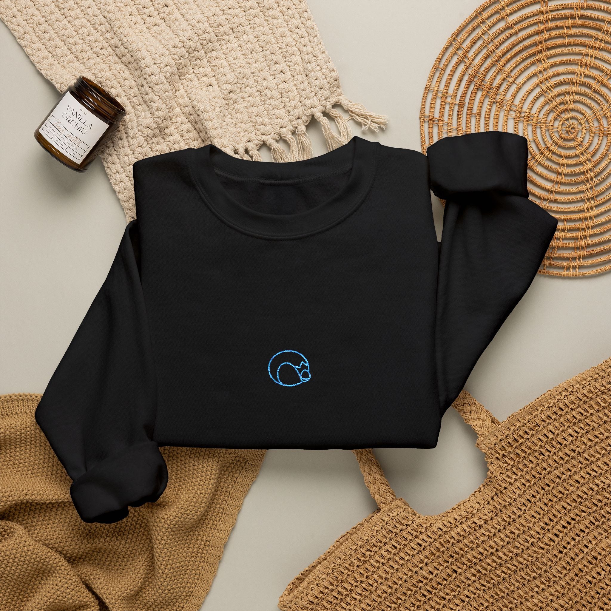 Blue Penguin Unisex Embroidered Crewneck Sweatshirt
