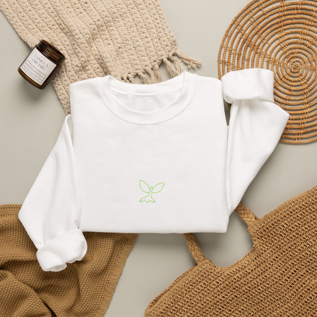 Leafy Twig Unisex Embroidered Crewneck Sweatshirt