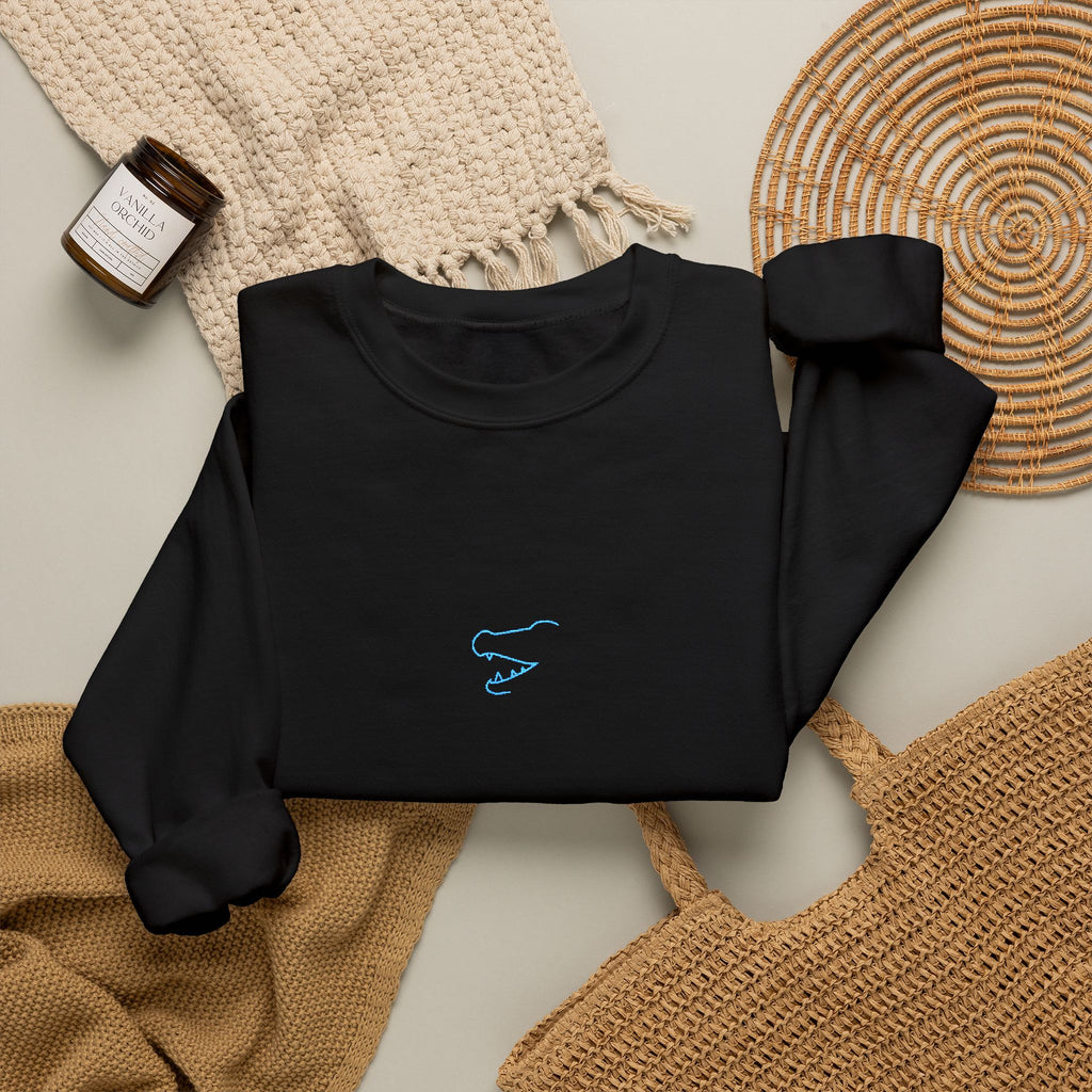 Crocodile Teeth Unisex Embroidered Crewneck Sweatshirt