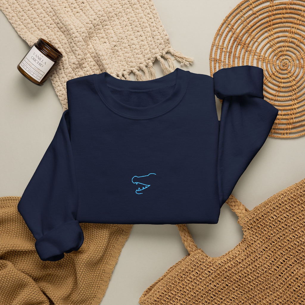 Crocodile Teeth Unisex Embroidered Crewneck Sweatshirt