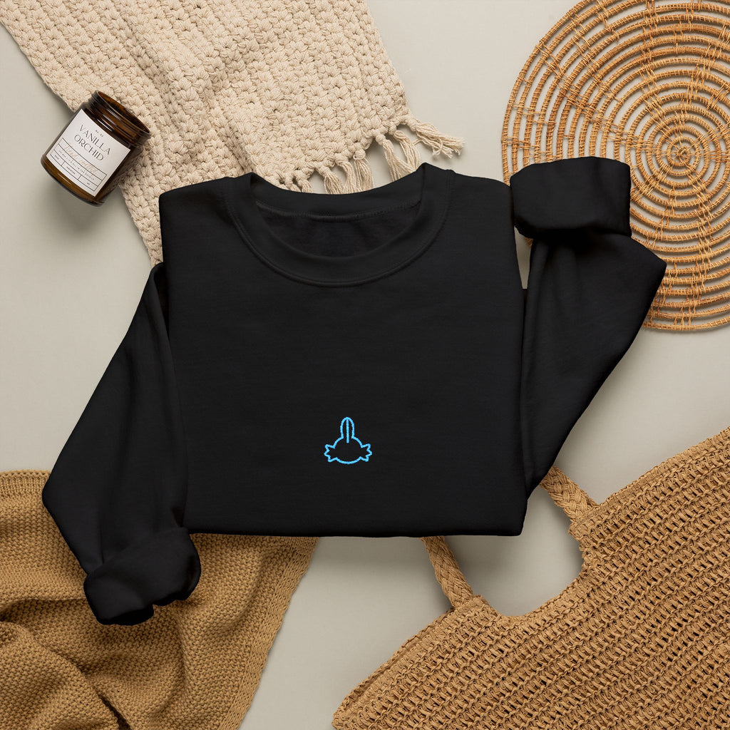 Axolotl Head Unisex Embroidered Crewneck Sweatshirt